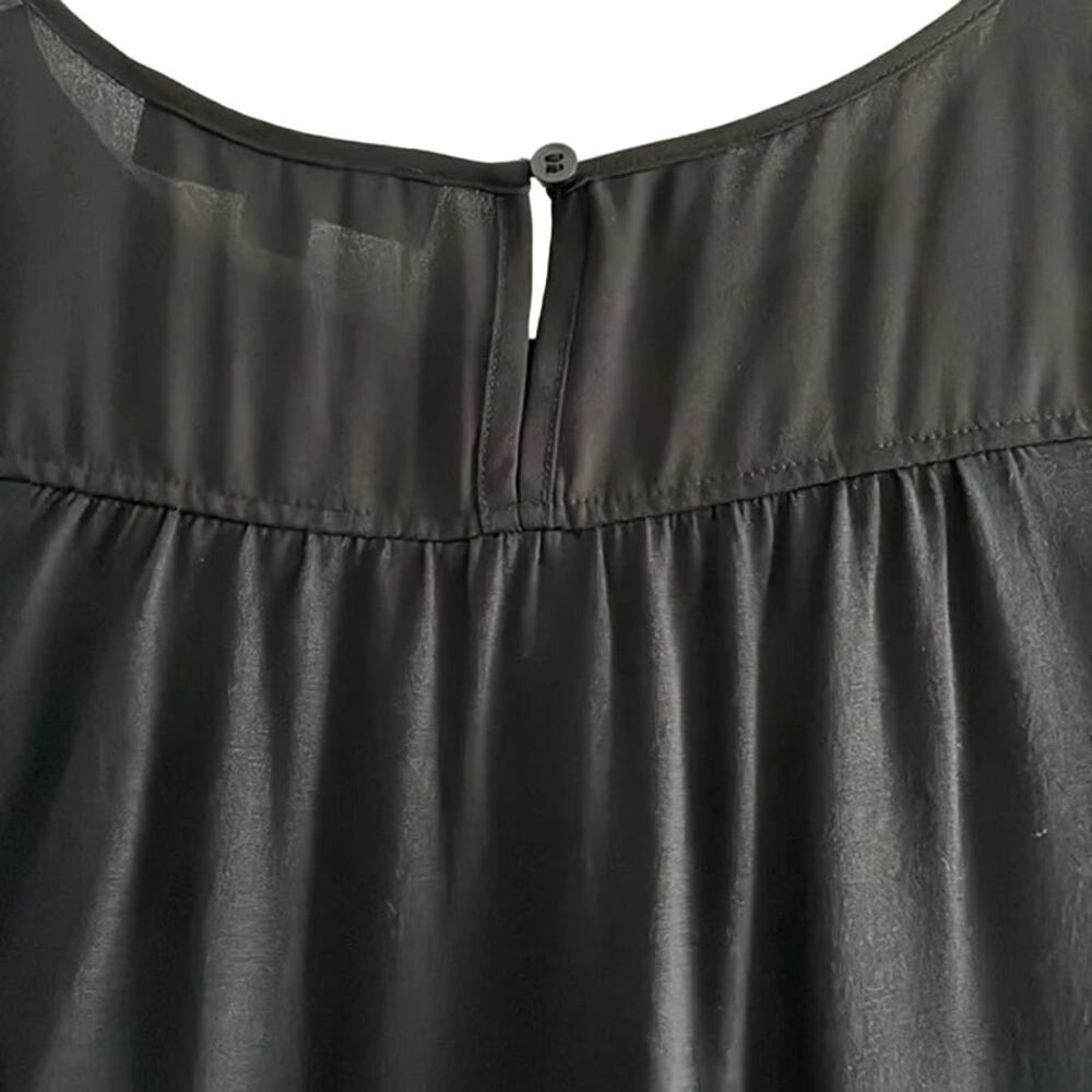 LOFT Pleated Flowy Black Sleeveless Tank Blouse Size Small - Picture 6 of 13